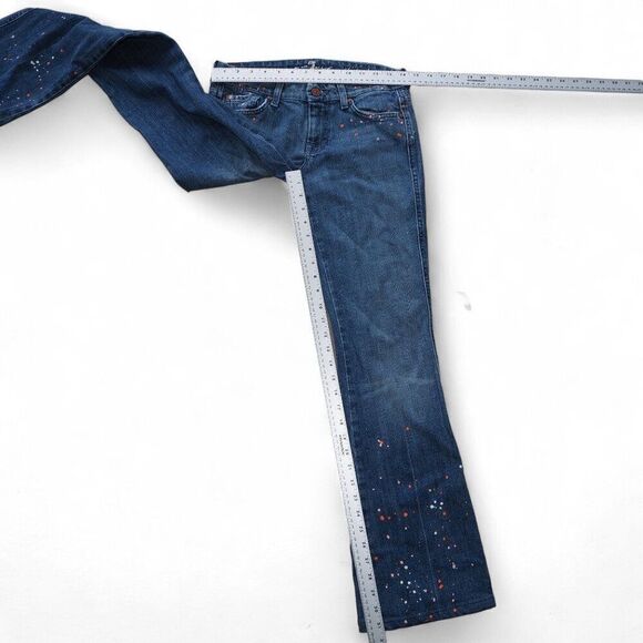7 For All Mankind Paint Splatter Medium Wash Bootcut Jeans Women's 26 - Picture 5 of 13
